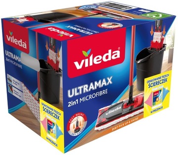 BOX Vileda Mop płaski Ultramax z wiadrem + GRATIS
