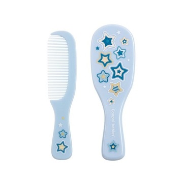 CANPOL SZCZOTKA DO WŁOSÓW NATURALNE WŁOSIE + GRZEBYK NIEBIESKA NEWBORN BABY