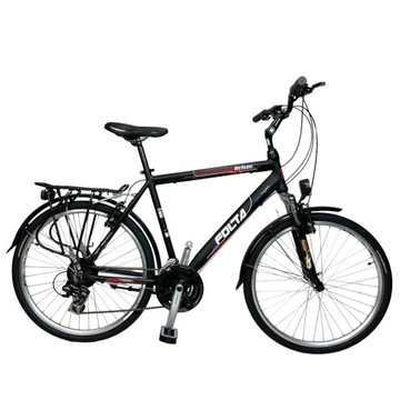 ROWER TREKKINGOWY DAMSKI MĘSKI FOLTA LETUX 26'' OSPRZĘT SHIMANO CZARNY