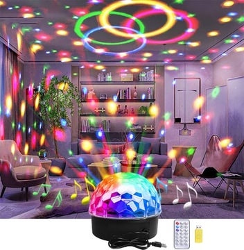 KULA LED DYSKOTEKOWA MP3 USB PROJEKTOR BLUETOOTH DISCO LASER MAGIC BALL