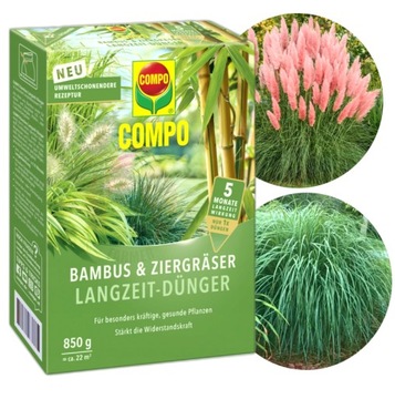 NAWÓZ DŁUGO DZIAŁAJĄCY DO TRAW OZDOBNYCH BAMBUSÓW PAMPASÓW COMPO 850g
