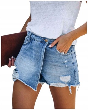 MODNE KRÓTKIE SPODENKI JEANSOWE WYSOKI STAN SZOR