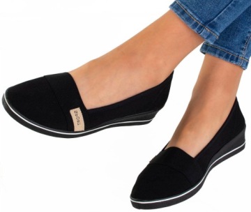 ЧЕРНЫЕ БАЛЕТКИ НА ТЕЛЕЖКЕ 36