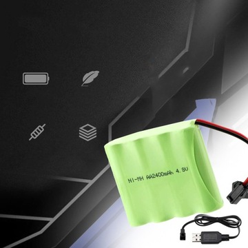 АККУМУЛЯТОРНАЯ БАТАРЕЯ 4,8 В, 2400 МАЧ С НАБОРОМ USB-ЗАРЯДНОГО КАБЕЛЯ ДЛЯ РАУДИОУПРАВЛЯЕМЫХ МАШИНОК