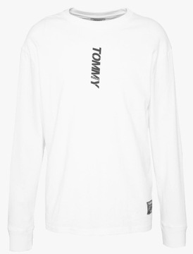 TOMMY Hilfiger Biały Męski Longsleeve Logo Plecy L