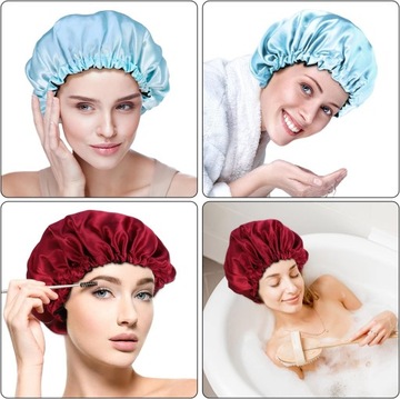 Регулируемые атласные ночные шапочки для защиты волос, набор из 2 шт.