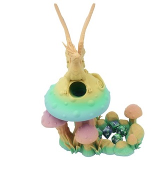 Дракон на поганке - башня из кубиков - FatesEnd Fey Dragon Dice Tower Pastel