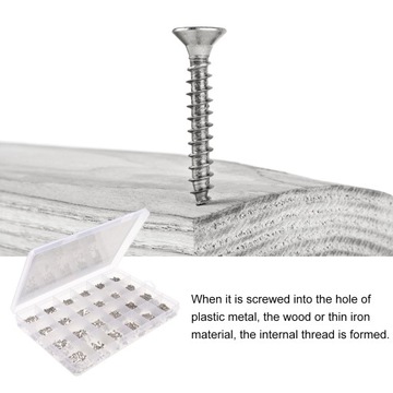 Набор миниатюрных саморезов из нержавеющей стали.