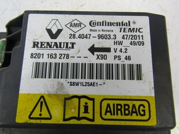 DACIA LOGAN I SENSOR ŘÍZENÍ SRS MCV 8201163278