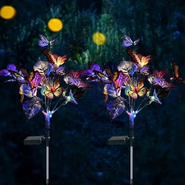 2Szt LAMPA SOLARNA OGRODOWA MOTYLI LAMPKA