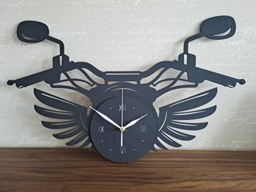 DEKORACYJNY, DREWNIANY ZEGAR MOTOR, PREZENT DLA MOTOCYKLISTY !!!