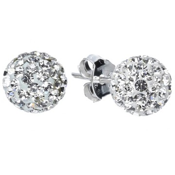 KOLCZYKI KULKI KULECZKI SWAROVSKI Z CYRKONIAMI 6