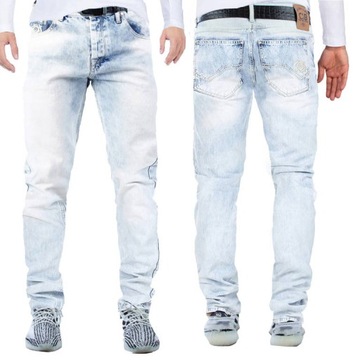 MĘSKIE SPODNIE JEANS ICE BLUE PRZETARCIA CIPO BAXX