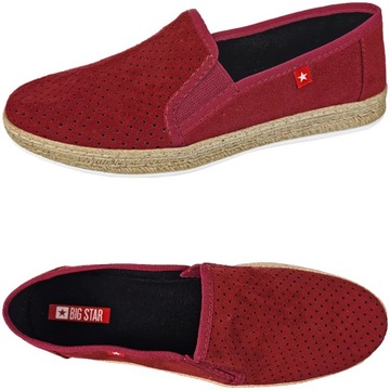 Espadryle damskie Big Star bordowe FF276034 37