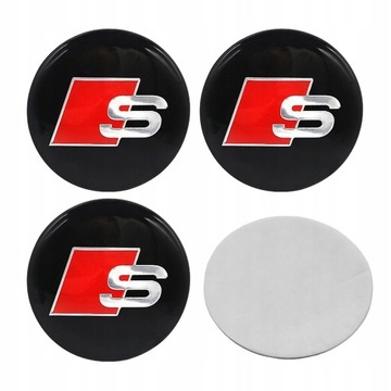 4SZT NAKLEJKI EMBLEMATY NA AUDI VW KOLA 56MM