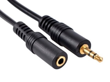 Przewód JACK 3,5 wtyk - JACK 3,5 gniazdo GOLD 5m