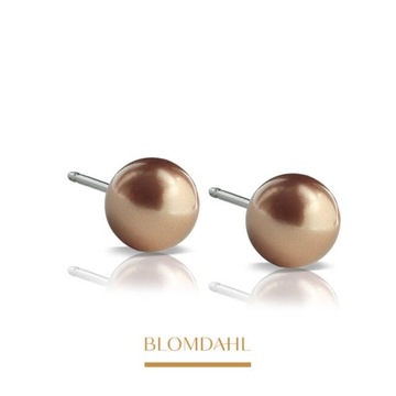BLOMDAHL KOLCZYKI HIPOALERGICZNE PEARL BRONZE 4 mm