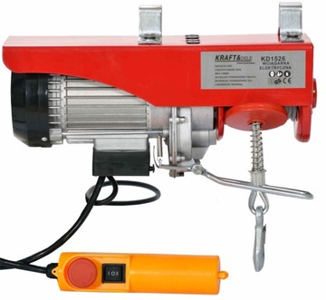 WYCIĄGARKA WCIĄGARKA ELEKTRYCZNA LINOWA 800KG 230V 400KG ZBLOCZE