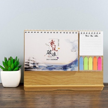 Kalendarz na biurko 2024 Ozdoby z karteczkami samoprzylepnymi Kalendarz mie