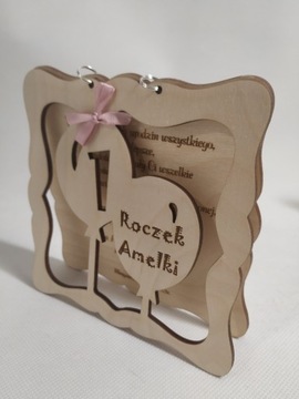 Годовалая открытка на день рождения, гравюра на дереве