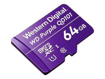 Карта памяти WD Purple microSDXC WDD064G1P0C 64 ГБ, класс 10, класс U1