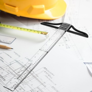 Т-образная канцелярская линейка, двусторонняя.