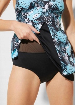 КУПАЛЬНОЕ ПЛАТЬЕ ЦЕЛЬНЫЙ КОСТЮМ ТРУСЫ С ЛИСТЬЯМИ УЗОР_42 (P3)