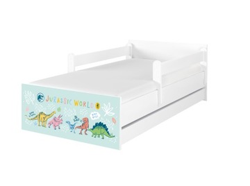 Łóżko dziecięce BABYBOO MAX 160x80 materac szuflada JURASSIC PARK DINOZAURY