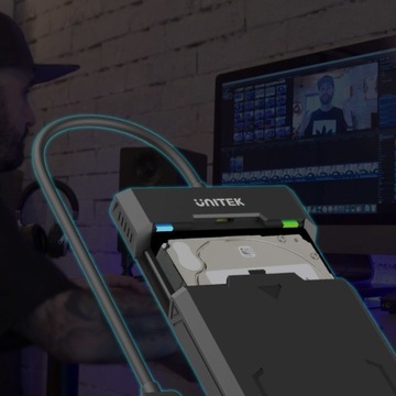 Черный корпус Unitek для 2,5-дюймового жесткого диска/твердотельного накопителя USB-C, 5 Гбит/с, SATA UASP