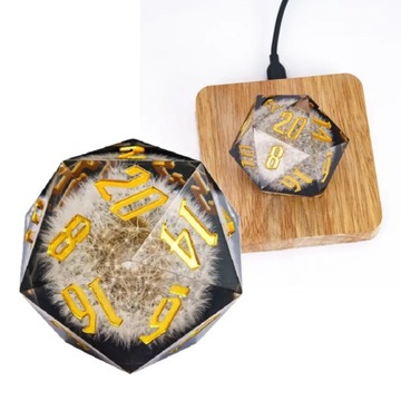 KOSTKA RPG DMUCHAWCE LATAWCE WIATR ŚWIECĄCA KOŚĆ K20 LED 5 CM