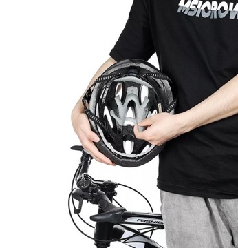 ВЕЛОСИПЕДНЫЙ ШЛЕМ С МАГНИТНЫМИ СТЕКЛАМИ, EPS + подсветка ПК