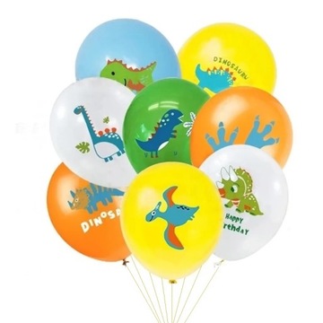ZESTAW BALONÓW BALON DINOZAUR URODZINY 8 SZT