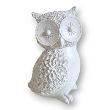 Figurka SOWA ażurowa koronka 13 cm