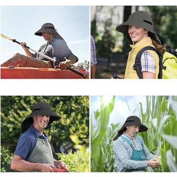 широкополая туристическая походная шляпа летняя черная