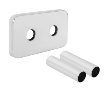 ZESTAW MASKUJĄCY ROZETA PODWÓJNA Z TULEJAMI CHROM