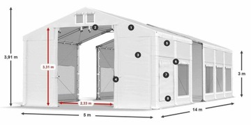 Namiot Ogrodowy 5x14m [3m] Eventowy DAS 560 WP