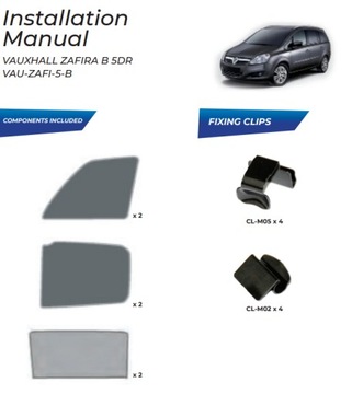 Zasłonki słoneczne Opel Zafira B osłony rolety przeciwsłoneczne