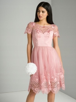 CHI CHI LONDON sukienka różowa koronkowa S 36