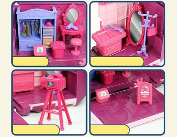 Кемпер мечты BIG CAR для КУКЛ, складной, открывающийся домик, + НАБОР светодиодов