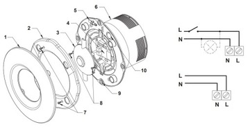 Awenta Orbit Wxo125 Потолочная ванная комната вентилятор 125 мм 155m3/h 43db белый