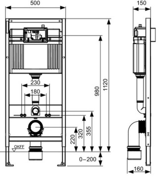TECE БЕТОННЫЙ УНИТАЗ БЕЗОБЕДНИК ЧАША КНОПКА СТАЛЬ ХРОМ БЛЕСК FRESH7W1