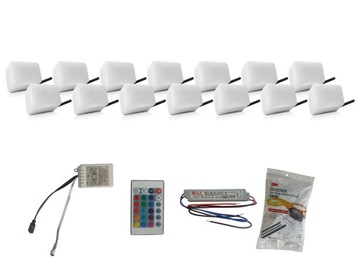 ZESTAW 14X ŚWIECĄCA KOSTKA BRUKOWA LED RGB Piccola