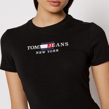 Tommy Jeans t-shirt body damskie czarne DW0DW10357-BDS M