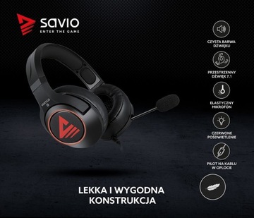 Игровые наушники SAVIO с микрофоном, Vertigo