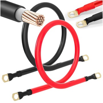 ТОКОВЫЕ КАБЕЛИ ДЛЯ АККУМУЛЯТОРА ТОК ПЛЮС МИНУС ПЛЮС МИНУС 105см M10