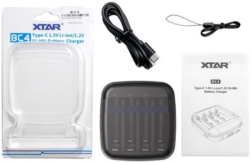 XTAR BC4 AA, зарядное устройство AAA с функцией светодиодного фонарика