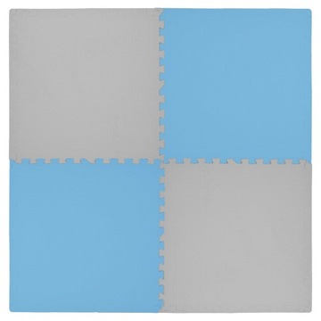 DUŻE PUZZLE PIANKOWE WODOODPORNE MATA HUMBI NIEBIESKO-SZARA 120x120 4 SZT