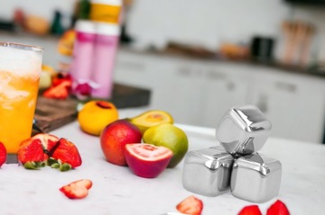 Камни для напитков виски, металлические многоразовые кубики льда, 4 шт, охлаждение