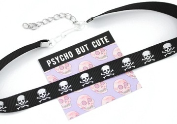 choker CZASZKI pastel goth czarny naszyjnik obroża alternative scene