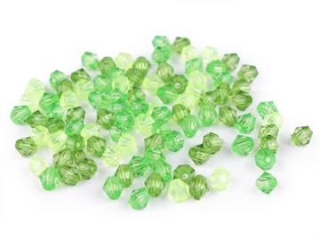 KORALIKI 6x6mm DIAMENT MIX ok. 350 ZIELONE 25g